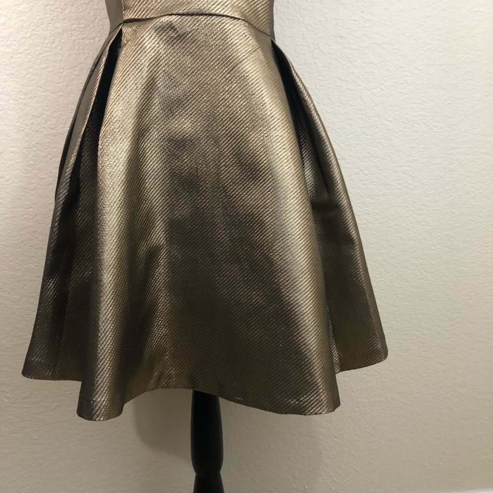 Fashion Nova Metallic Gold Mini Dress - Picture 3 of 8